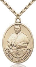 14kt Gold Filled Pope Francis Oval Pendant