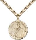 14kt Gold Filled Pope Francis Round Pendant