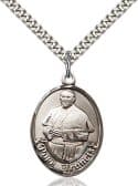 Sterling Silver Pope Francis Oval Pendant