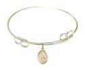 7 1/2 inch Round Double Loop Bangle Bracelet with a O/L of Providence charm.