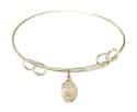 7 1/2 inch Round Double Loop Bangle Bracelet with a St. William of Rochester charm.