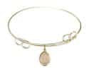 7 1/2 inch Round Double Loop Bangle Bracelet with a St. Sophia charm.
