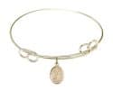 7 1/2 inch Round Double Loop Bangle Bracelet with a St. Roch charm.