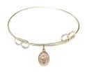 7 1/2 inch Round Double Loop Bangle Bracelet with a St. Ronan charm.