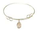 7 1/2 inch Round Double Loop Bangle Bracelet with a St. Rene Goupil charm.