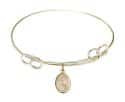 7 1/2 inch Round Double Loop Bangle Bracelet with a St. Regina charm.