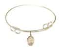 7 1/2 inch Round Double Loop Bangle Bracelet with a St. Rafka charm.