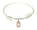 7 1/2 inch Round Double Loop Bangle Bracelet with a St. Rose Philippine Duchesne charm.
