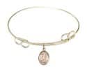7 1/2 inch Round Double Loop Bangle Bracelet with a St. Rocco charm.
