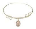 7 1/2 inch Round Double Loop Bangle Bracelet with a St. Raymond of Penafort charm.