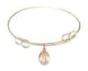 7 1/2 inch Round Double Loop Bangle Bracelet with a St. Seraphina charm.