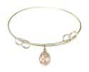7 1/2 inch Round Double Loop Bangle Bracelet with a St. Sebastian/Track&Field charm.