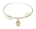 7 1/2 inch Round Double Loop Bangle Bracelet with a Guardian Angel/Dance charm.