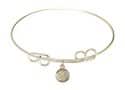 8 inch Round Double Loop Bangle Bracelet with a Guardian Angel charm.