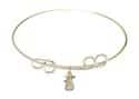 8 inch Round Double Loop Bangle Bracelet with a Littlest Angel charm.