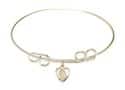 8 inch Round Double Loop Bangle Bracelet with a Guardian Angel charm.