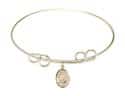 8 inch Round Double Loop Bangle Bracelet with a St. John Bosco charm.