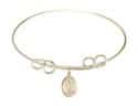 8 inch Round Double Loop Bangle Bracelet with a St. Lazarus charm.