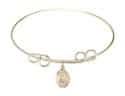 8 inch Round Double Loop Bangle Bracelet with a St. William of Rochester charm.