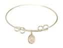 8 inch Round Double Loop Bangle Bracelet with a Guardian Angel w/Child charm.