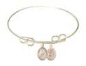 8 inch Round Double Loop Bangle Bracelet with a St. Sebastian / Rodeo charm.
