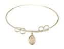 8 inch Round Double Loop Bangle Bracelet with a O/L of Hope charm.