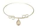 8 inch Round Double Loop Bangle Bracelet with a St. Marie Magdalen Postel charm.