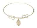 8 inch Round Double Loop Bangle Bracelet with a St. Roch charm.