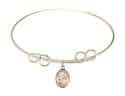 8 inch Round Double Loop Bangle Bracelet with a St. Nimatullah charm.