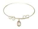 8 inch Round Double Loop Bangle Bracelet with a St. Rose Philippine Duchesne charm.