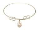 8 inch Round Double Loop Bangle Bracelet with a Pope Francis charm.