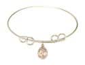8 inch Round Double Loop Bangle Bracelet with a St. Sebastian/Track&Field charm.