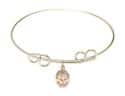 8 inch Round Double Loop Bangle Bracelet with a Guardian Angel/Dance charm.