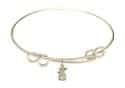 8 1/2 inch Round Double Loop Bangle Bracelet with a Littlest Angel charm.