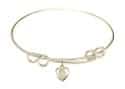 8 1/2 inch Round Double Loop Bangle Bracelet with a Guardian Angel charm.