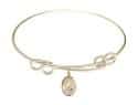 8 1/2 inch Round Double Loop Bangle Bracelet with a St. John Bosco charm.