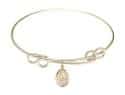 8 1/2 inch Round Double Loop Bangle Bracelet with a O/L of Providence charm.