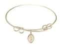 8 1/2 inch Round Double Loop Bangle Bracelet with a St. Rita of Cascia charm.