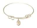 8 1/2 inch Round Double Loop Bangle Bracelet with a St. Sebastian charm.