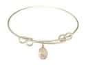8 1/2 inch Round Double Loop Bangle Bracelet with a St. William of Rochester charm.