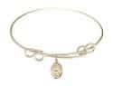 8 1/2 inch Round Double Loop Bangle Bracelet with a St. Julie Billiart charm.