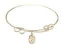 8 1/2 inch Round Double Loop Bangle Bracelet with a Guardian Angel w/Child charm.