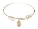 8 1/2 inch Round Double Loop Bangle Bracelet with a St. Sophia charm.
