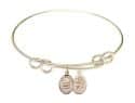 8 1/2 inch Round Double Loop Bangle Bracelet with a St. Sebastian/Swimming charm.