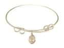 8 1/2 inch Round Double Loop Bangle Bracelet with a St. Anastasia charm.