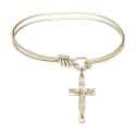 5 3/4 inch Oval Eye Hook Bangle Bracelet with a Heart / Chalice charm.