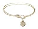 5 3/4 inch Oval Eye Hook Bangle Bracelet with a Guardian Angel charm.