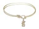 5 3/4 inch Oval Eye Hook Bangle Bracelet with a Littlest Angel charm.