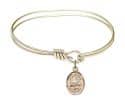 5 3/4 inch Oval Eye Hook Bangle Bracelet with a St. Rosalia charm.