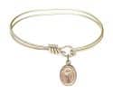 5 3/4 inch Oval Eye Hook Bangle Bracelet with a St. Ronan charm.
